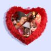 Premium Customizable Heart-Shaped Red Fur Cushion – Free Size | Personalized Comfort