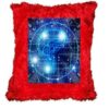 Premium Customizable Square Red Fur Cushion – 15x15 Inch | Personalized Comfort