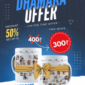 Customised Photo Mugs Combo – Set of 2 Perfect Gift for Loved Ones 300₹ Only + ₹100 Cashback Limited Time Dhamaka Offer